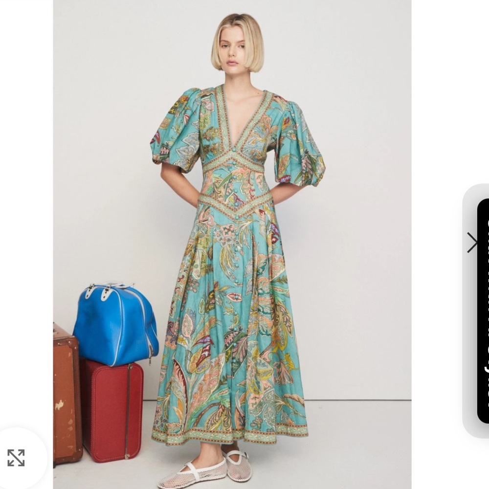 Alemais Franca Paisley Blue Maxi Dress - US6